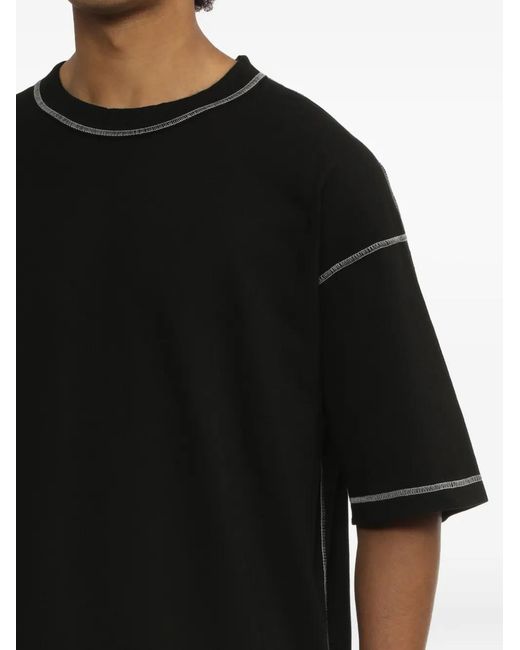Comme des Garçons Black Contrast-Stitch T-Shirt for men