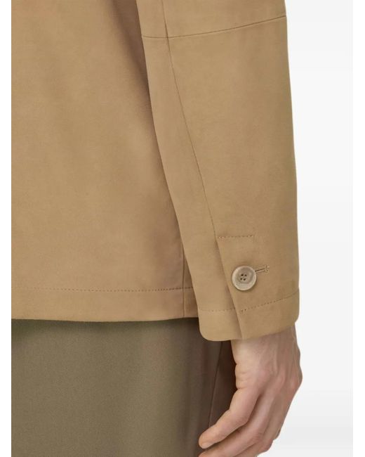 Boggi Natural Shirt-Collar Leather Jacket for men