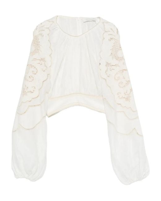 Zimmermann White Daylight Embroidered Blouse