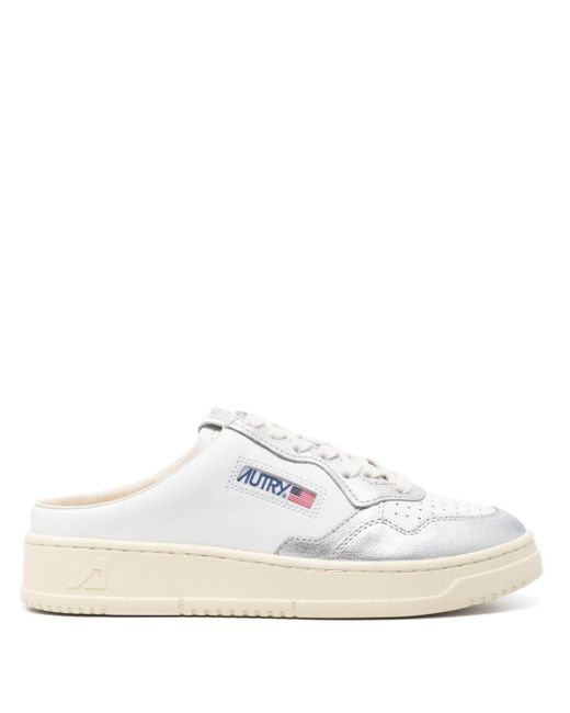 Autry White Medalist Mule-Sneakers