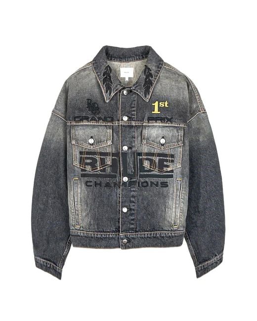 Rhude Gray Tire Denim Trucker Jacket for men