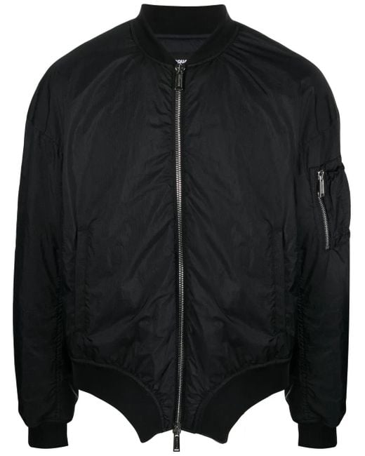 DSquared² Black Logo-Print Bomber Jacket for men