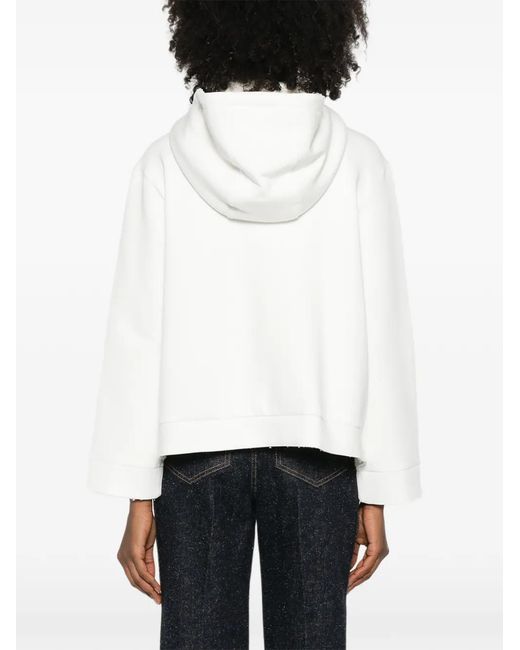 Emporio Armani White Zip-Fastening Hoodie