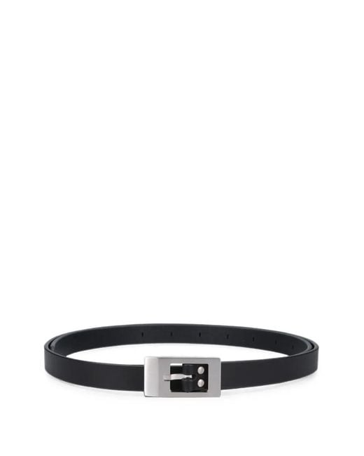 Rick Owens White Mini Stooges Buckle-Fastening Leather Belt