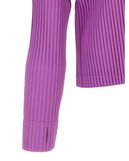Homme Plissé Issey Miyake Purple Color Pleats 1 Pleated Sweater for men