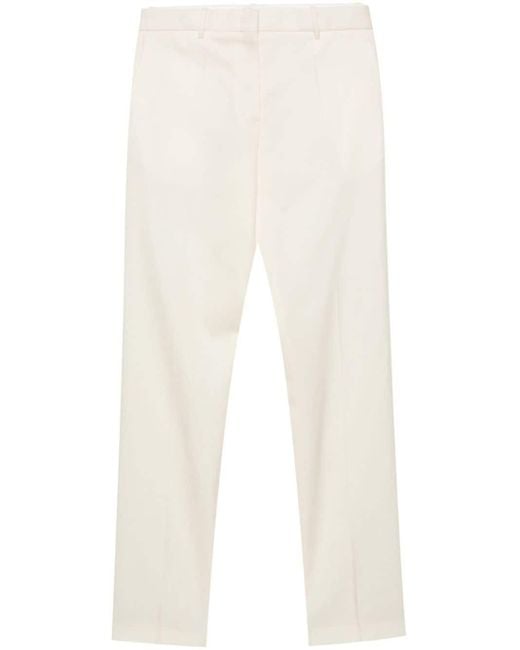 Pantaloni dritti con pieghe di Jil Sander in White