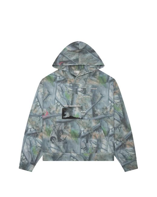 JUNGLES Blue Graphic-Print Hoodie for men