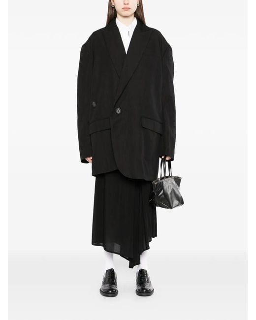 Yohji Yamamoto Black Button Textured Jacket