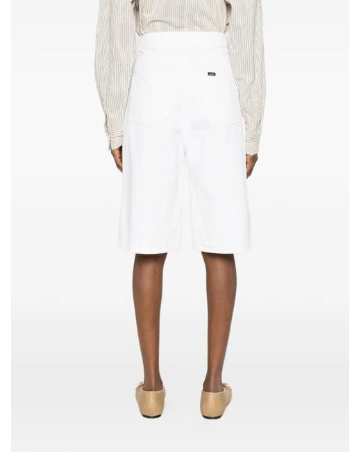 Lois White Camille Logo Patch Shorts