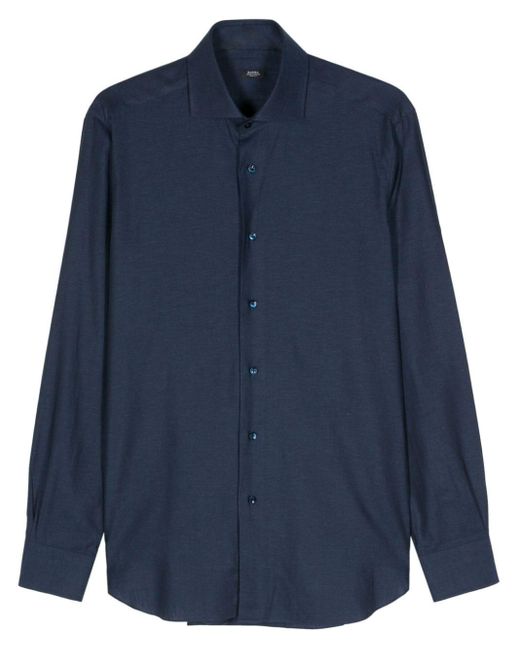 Barba Napoli Blue Long-sleeve Shirt for men
