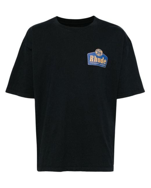 Rhude T-shirt Met Print in het Black voor heren