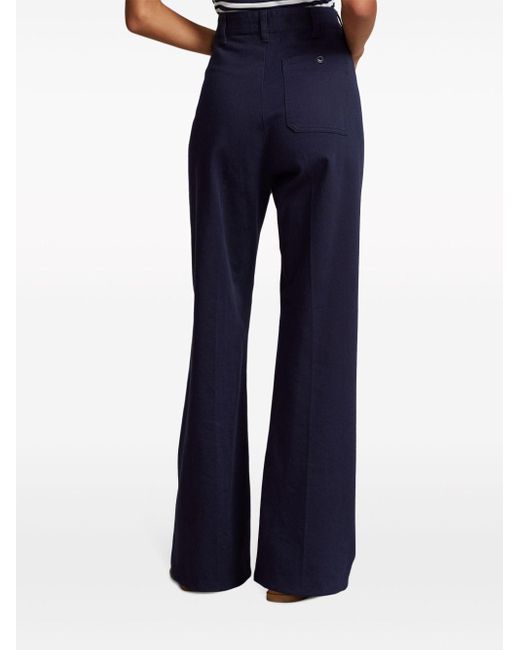 Polo Ralph Lauren Blue High-waisted Wide-leg Trousers