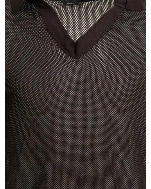 Tom Ford Black V-Neck Mesh T-Shirt for men