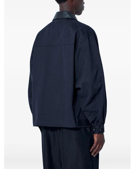 Ssstein Blue Sulfur Zip-Front Spread-Collar Jacket for men