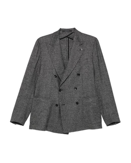 Tagliatore Doppelreihiges Sakko mit diagonalem Muster in Gray für Herren