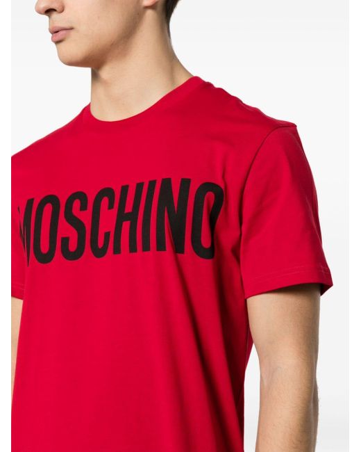 mens red moschino t shirt