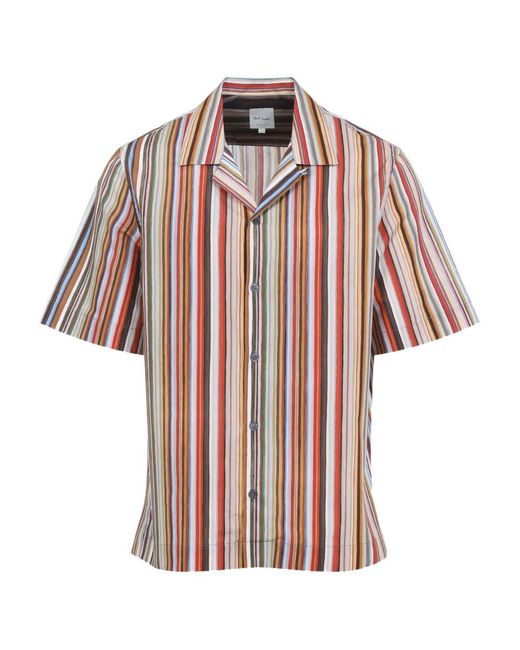 Paul Smith White Striped-Pattern Shirt for men