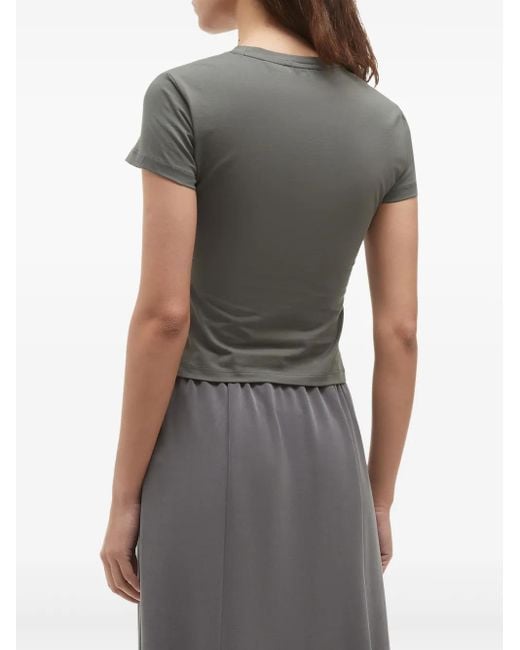 B+ AB Gray Ruched-Detail T-Shirt