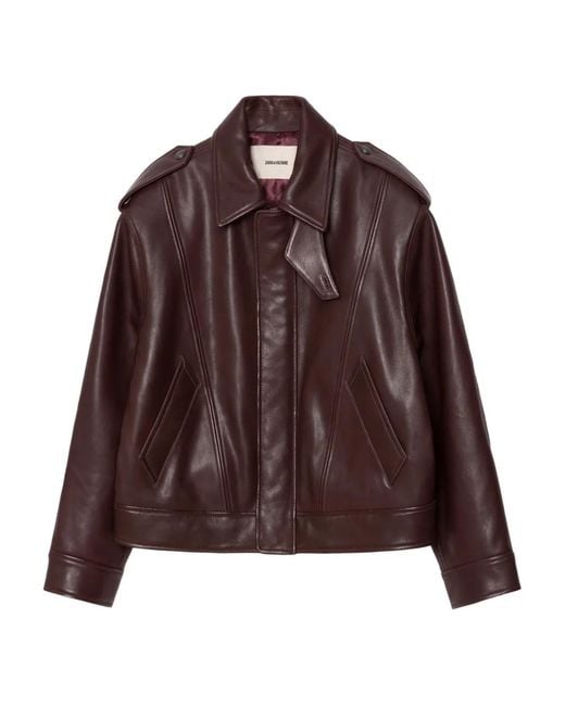 Zadig & Voltaire Brown Kimo Leather Jacket