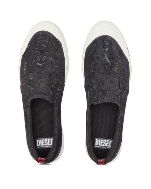 DIESEL Black S-athos Slip-on Sneakers for men