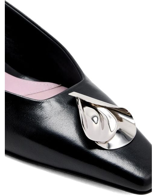 Titi Adesa Black Ego Flower-Detail Mules