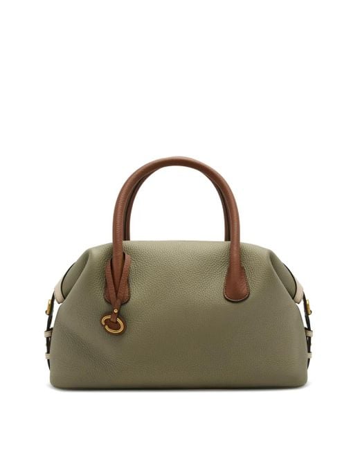Oscar de la Renta Green The Dahlia Tote Bag