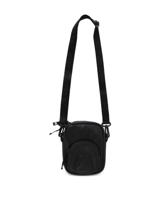 A Bathing Ape Black Zip-Fastening Messenger Bag for men
