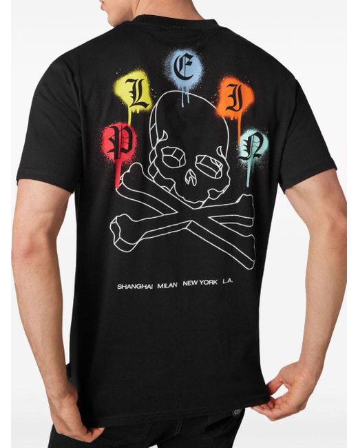 Philipp Plein Wire Frame T-Shirt mit Logo-Print in Black für Herren