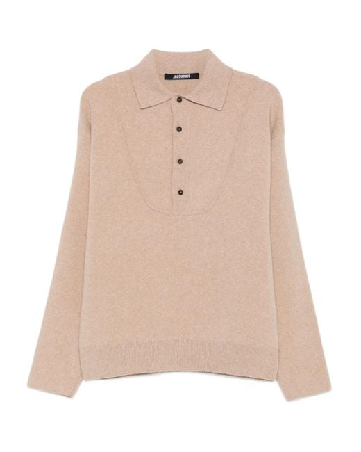 Jacquemus Round-Neck Knitwear in het Natural voor heren