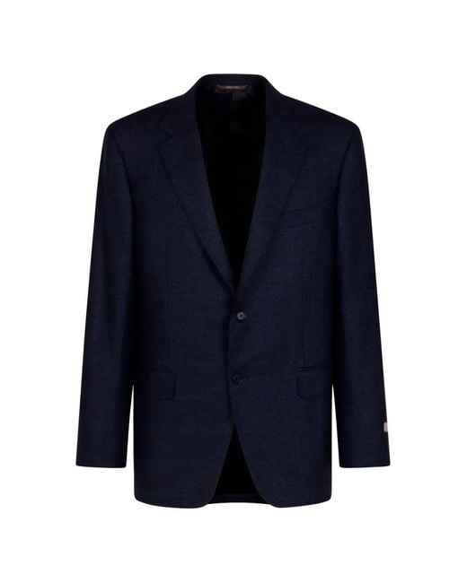 Canali Blue Button Blazer for men