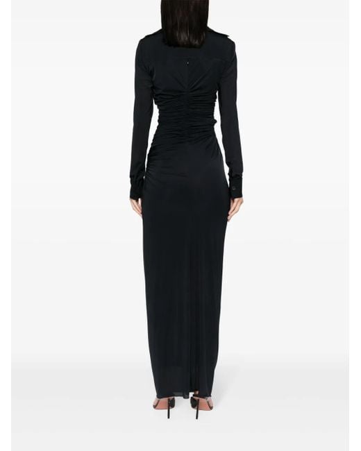 Christopher Esber Black Venus Plunging Maxi Dress