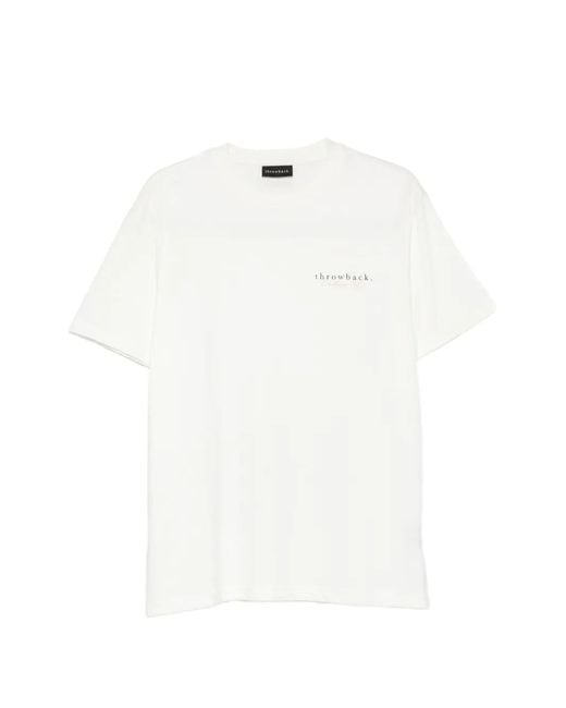 Throwback. White Logo-Print T-Shirt