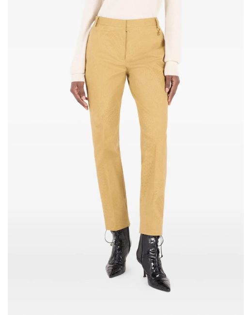 Roberto Cavalli Yellow Python-Print Trousers