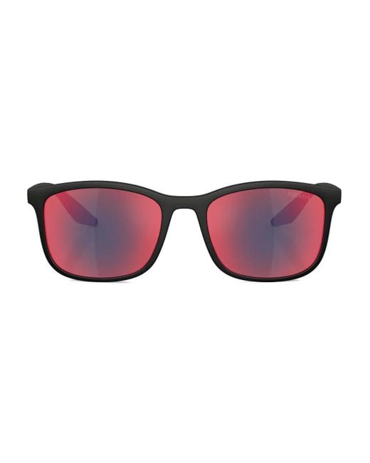 Prada Linea Rossa Pink Rectangle-Frame Sunglasses for men