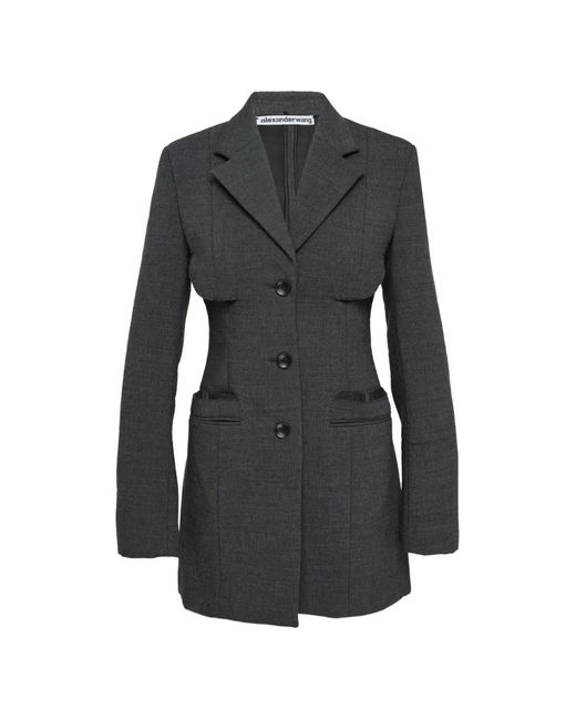 Alexander Wang Black Cut-Out Single-Breasted Blazer