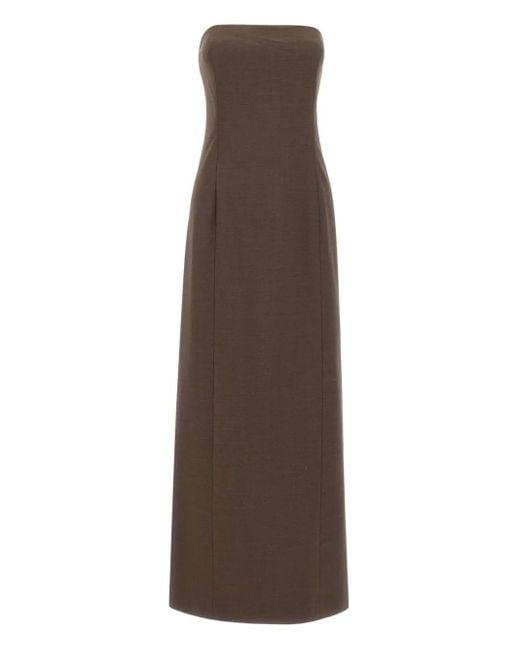 Loulou de Saison Brown Shilo Strapless Maxi Dress