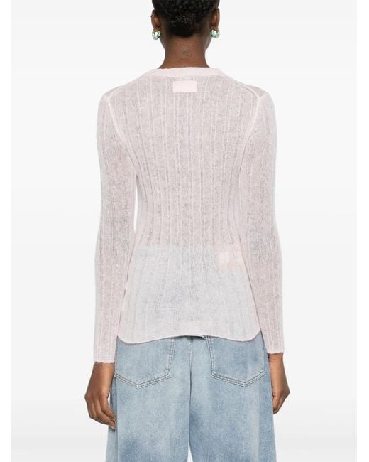 KENZO Pink Ribbed Open-Knit Jumper