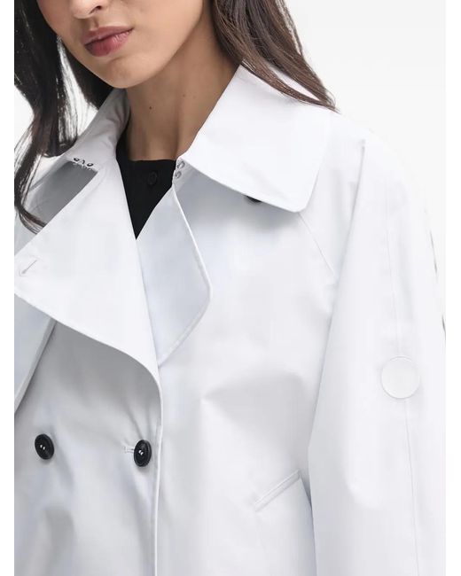Save The Duck White Double-Breasted Cropped Jacket
