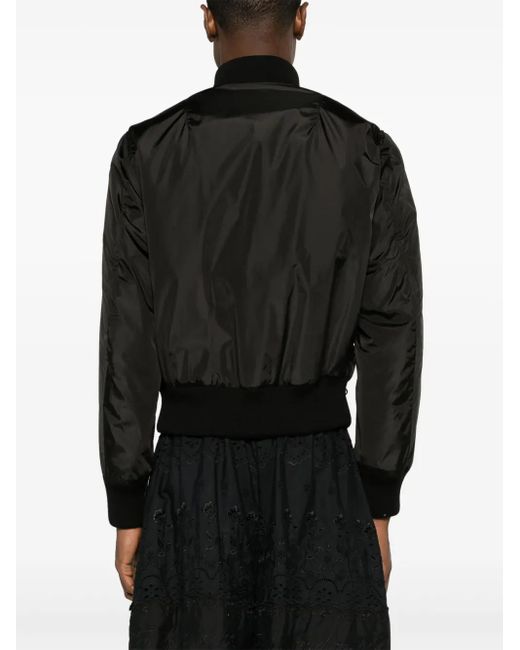 Simone Rocha Black Ruched Bomber Jacket for men