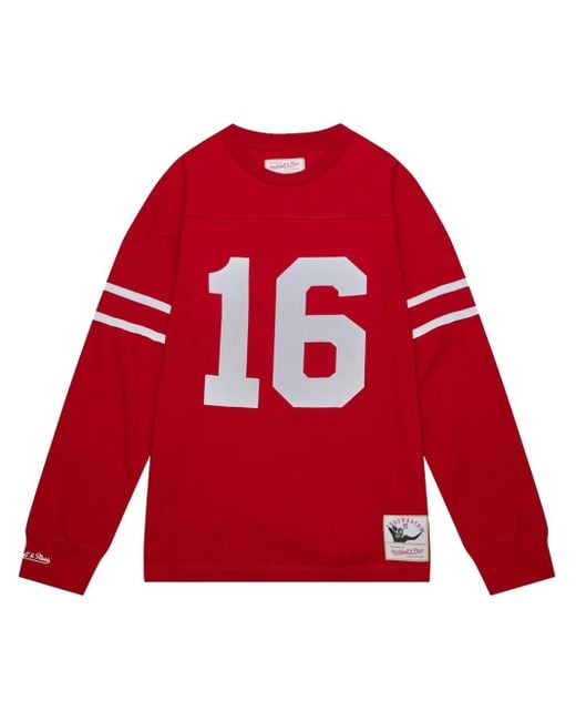Camiseta NFL N&N 49ers 1989 Joe Montana Mitchell & Ness de hombre de color Red