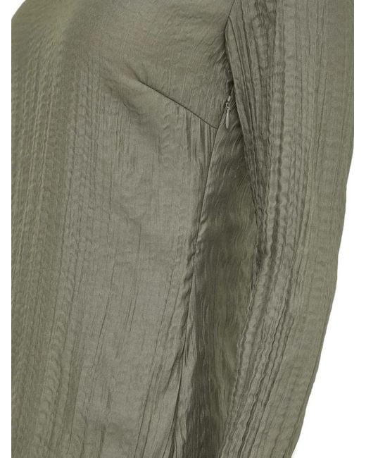 Samsøe & Samsøe Green Textured Long-Sleeve Midi Dress