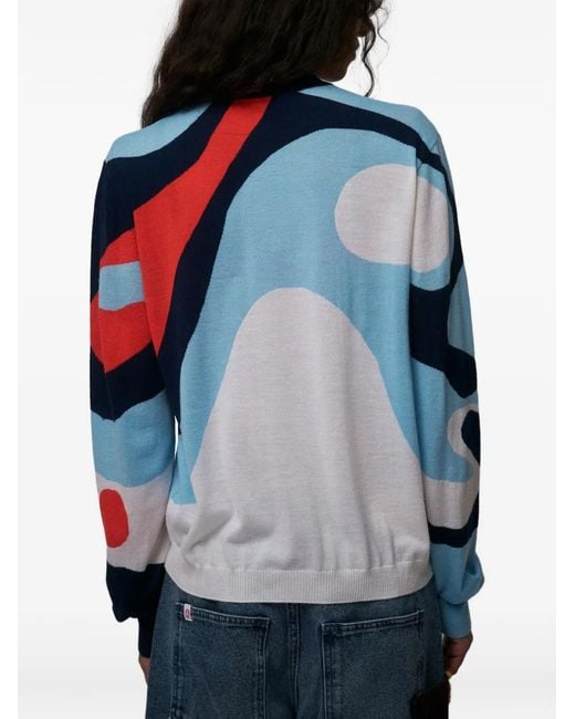 Charles Jeffrey Red Smiley Sweater