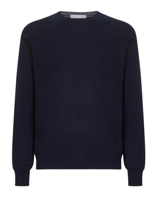 Maglione Girocollo A Coste di D4.0 in Blue da Uomo