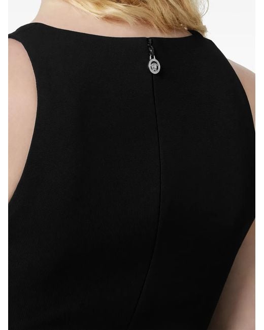 Versace Black Studded Ruched Mini Dress