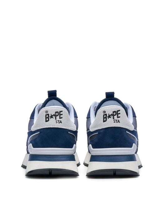 A Bathing Ape Blue Sta Star-patch Sneakers