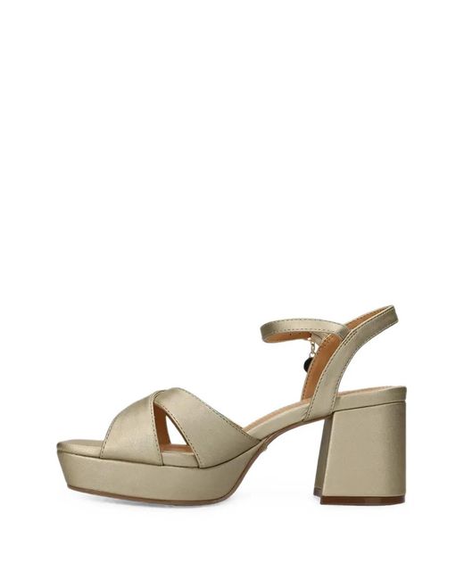 Mexx Metallic Crossover-Strap Platform Sandals