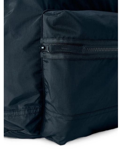 Stone Island Blue Logo-Patch Zip-Pocket Backpack for men