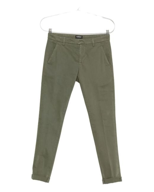 Dondup Green Cotton Trousers for men