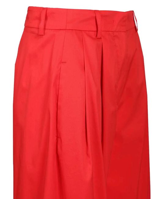 Al Duca D'aosta Red Cotton Palazzo Pants