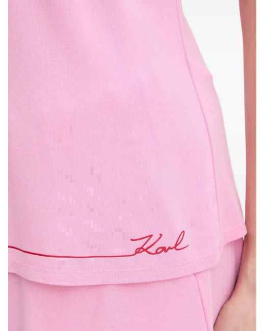 Karl Lagerfeld Pink Pyjama À Col V